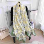 Yellow Printed Silk Scarf – view 2