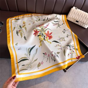 Yellow Classic Satin Silk Neck Scarf – HeadScarf.pk