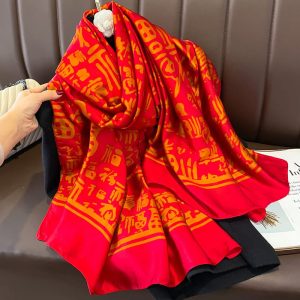 Red Elegance Printed Silk Scarf – HeadScarf.pk