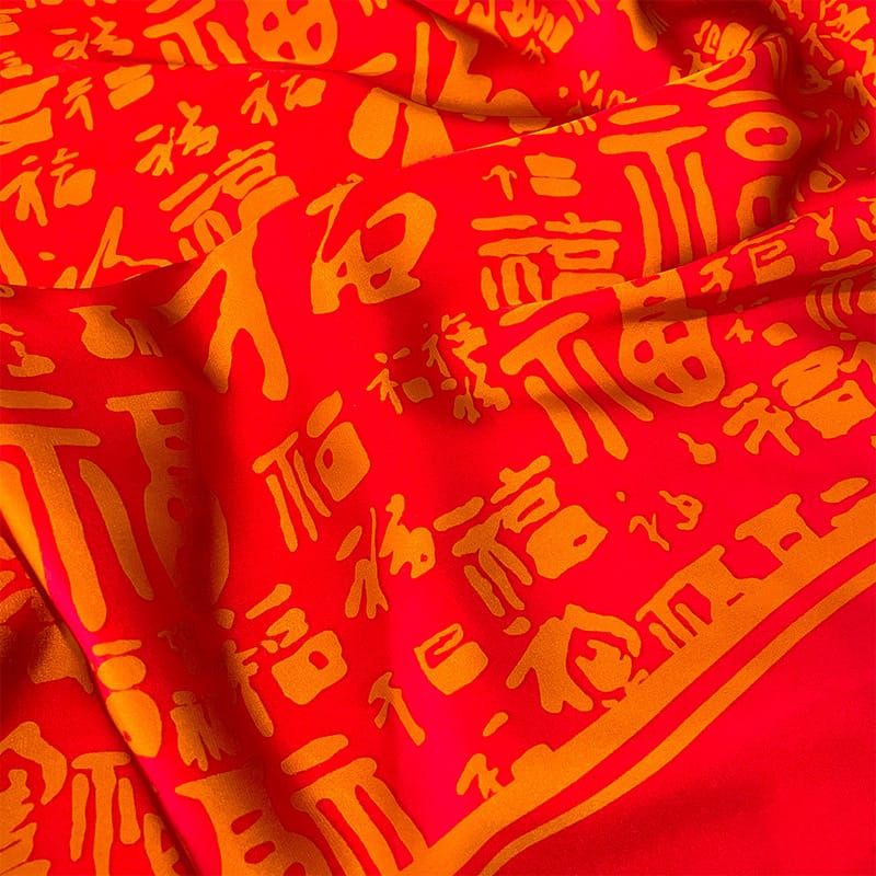 Red Elegance Printed Silk Scarf – view 5