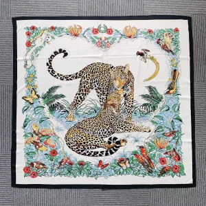 Jungle White Cotton-Feel Square Scarf – HeadScarf.pk