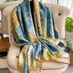 Mist Elegance Printed Silk Scarf – view 4