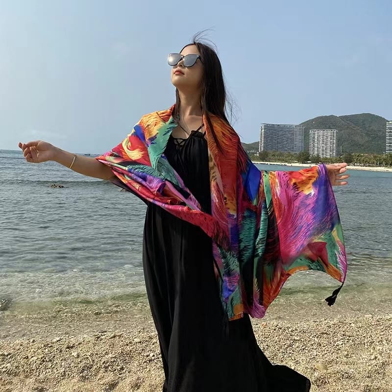 Pink Mystique Printed Silk Scarf 2 – view 3