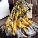 Gold Printed Silk Scarf – view 3