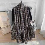 Taupe Printed Silk Scarf – HeadScarf.pk