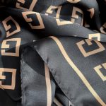 Taupe Printed Silk Scarf – view 3