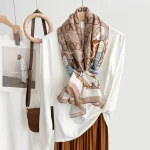 Brown Printed Cotton Scarf – view 2