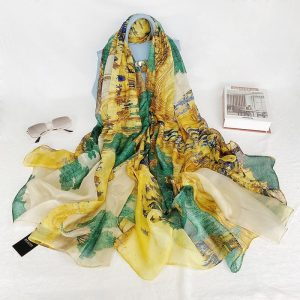 Medium Yellow Printed Chiffon Scarf – HeadScarf.pk