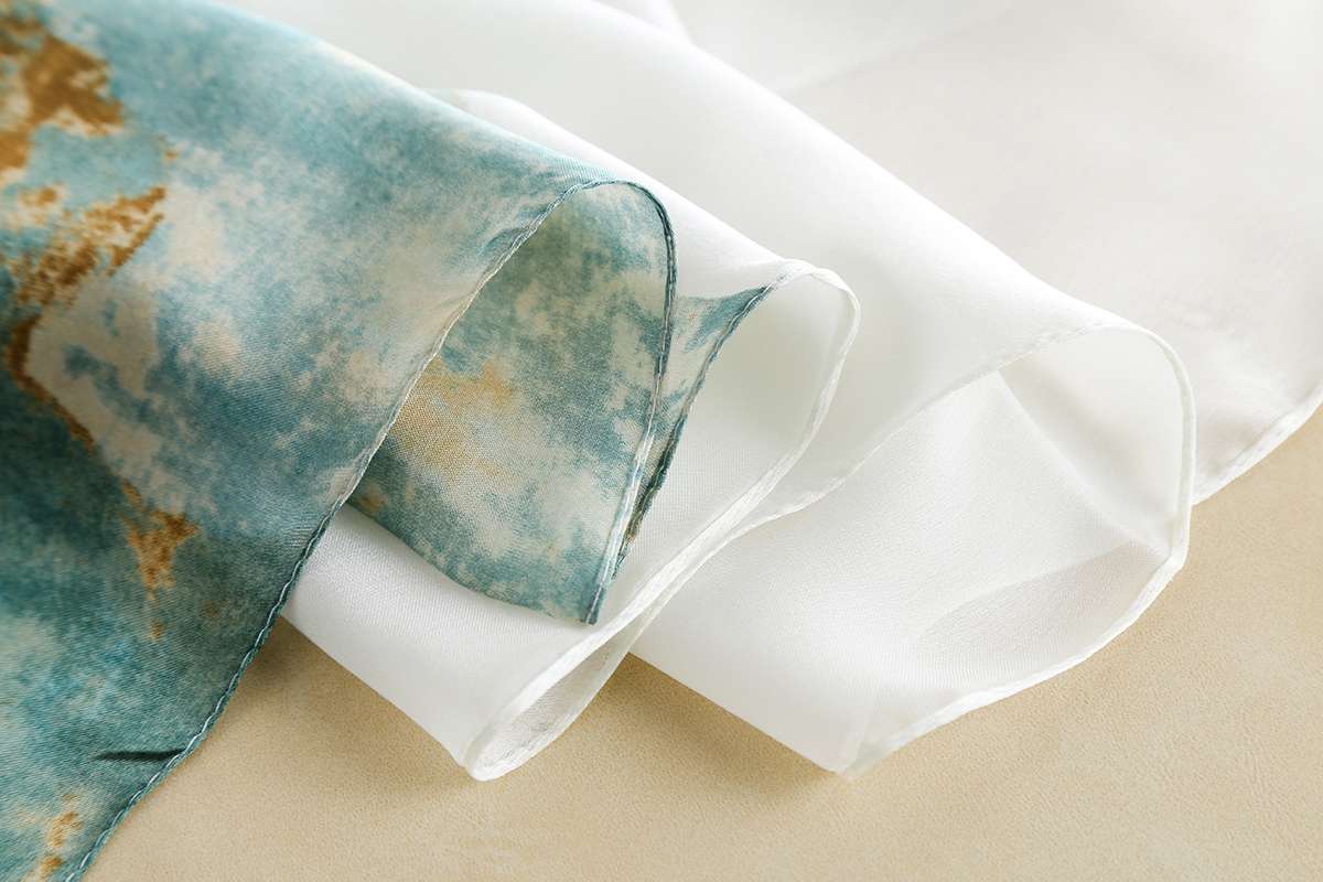 Green Printed Silk Scarf – view 3