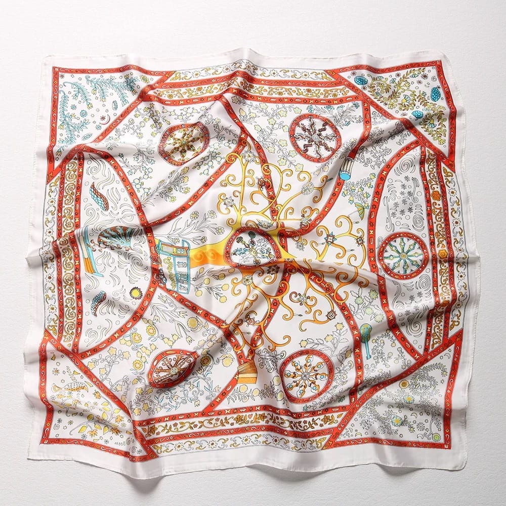 White Mystique Satin Silk Neck Scarf – view 2