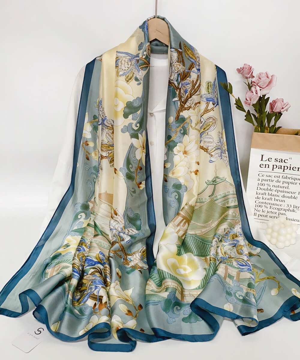 Mist Printed Silk Scarf – HeadScarf.pk