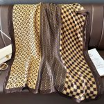 Brown Elite Printed Silk Scarf – view 2