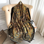 Brown Printed Silk Scarf – HeadScarf.pk
