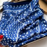 Blue Royal Satin Silk Neck Scarf 3 – view 2