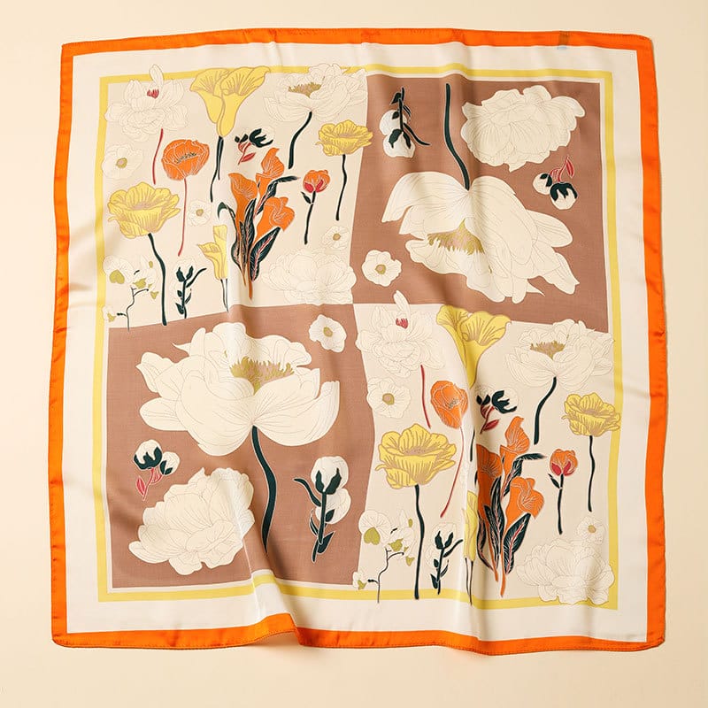 Cream Satin Silk Neck Scarf – view 2
