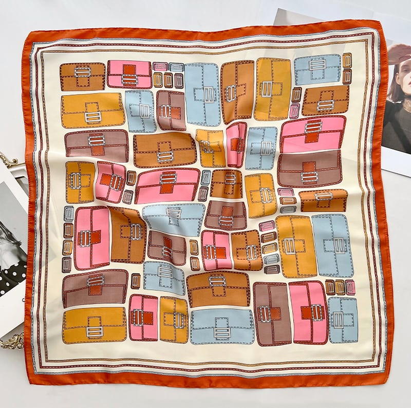 Brown Luxe Satin Silk Neck Scarf 2 – view 2