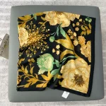 Gold Cotton-Feel Square Scarf – view 2