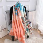 Oil Landscape Printed Silk Scarf – view 3