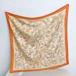 Peach Royal Satin Silk Head Scarf 2 – view 2