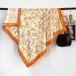 Peach Royal Satin Silk Head Scarf 2 – view 3