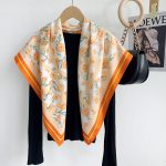 Peach Royal Satin Silk Head Scarf 2 – view 4