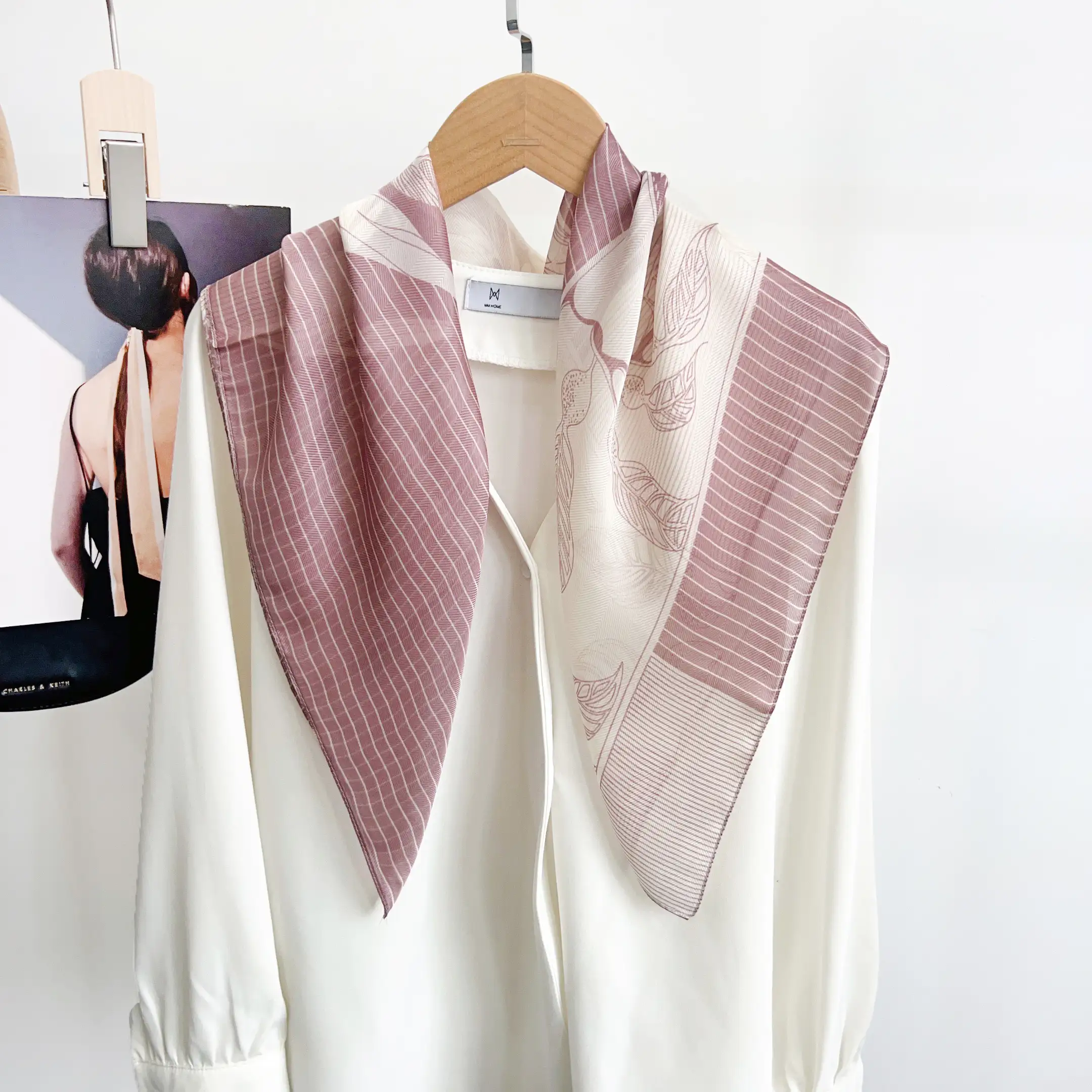 Pink Luxe Satin Silk Neck Scarf – view 2