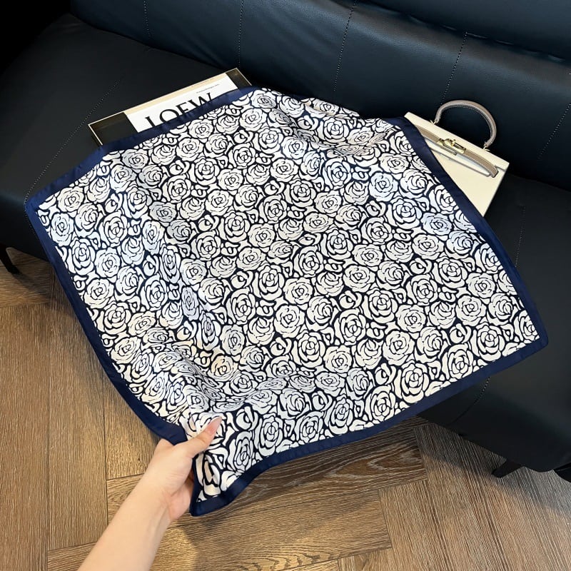Blue Royal Satin Silk Neck Scarf 4 – view 2