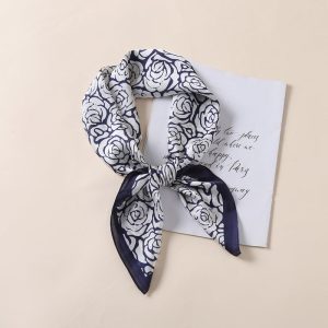 Blue Royal Satin Silk Neck Scarf 4 – HeadScarf.pk