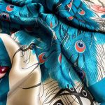 Blue Luxe Printed Silk Scarf – view 2