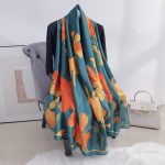 Blue Classic Printed Silk Scarf 3 – view 2
