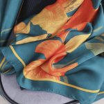 Blue Classic Printed Silk Scarf 3 – view 3