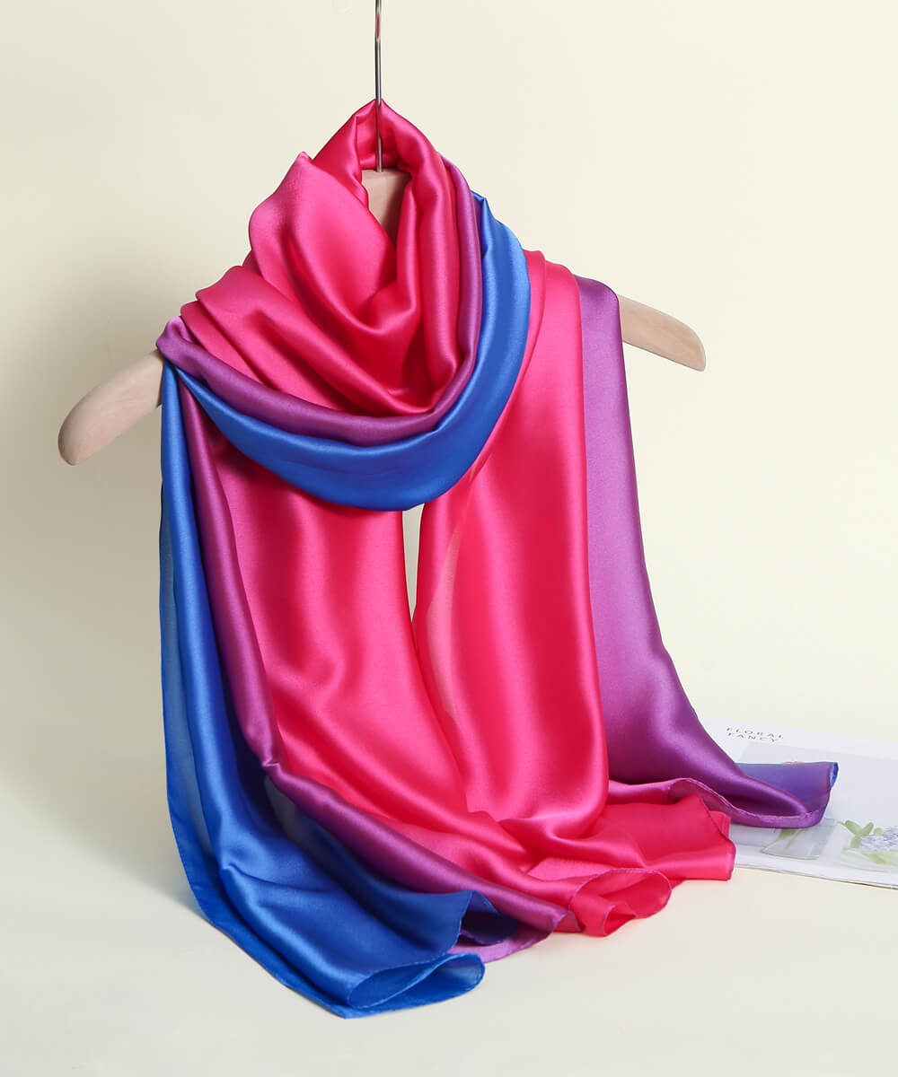 Purple Printed Silk Scarf – view 2