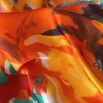 Orange Luxe Printed Silk Scarf – view 2