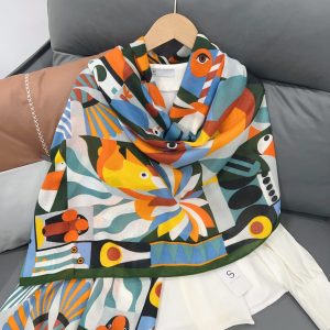 Parede Green Printed Cotton Scarf – HeadScarf.pk