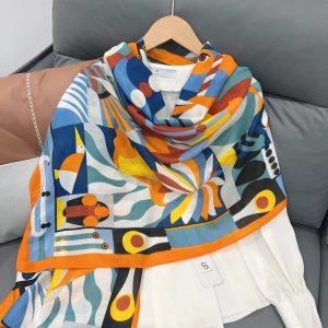 Parede Orange Printed Cotton Scarf – HeadScarf.pk