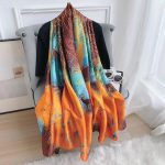 Apricot Printed Silk Scarf – HeadScarf.pk