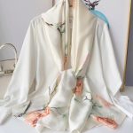 White Luxe Printed Silk Scarf – HeadScarf.pk