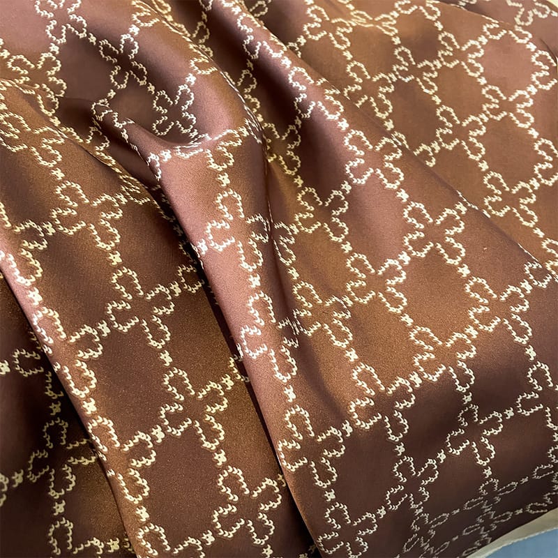 Brown Elegance Printed Silk Scarf – view 5