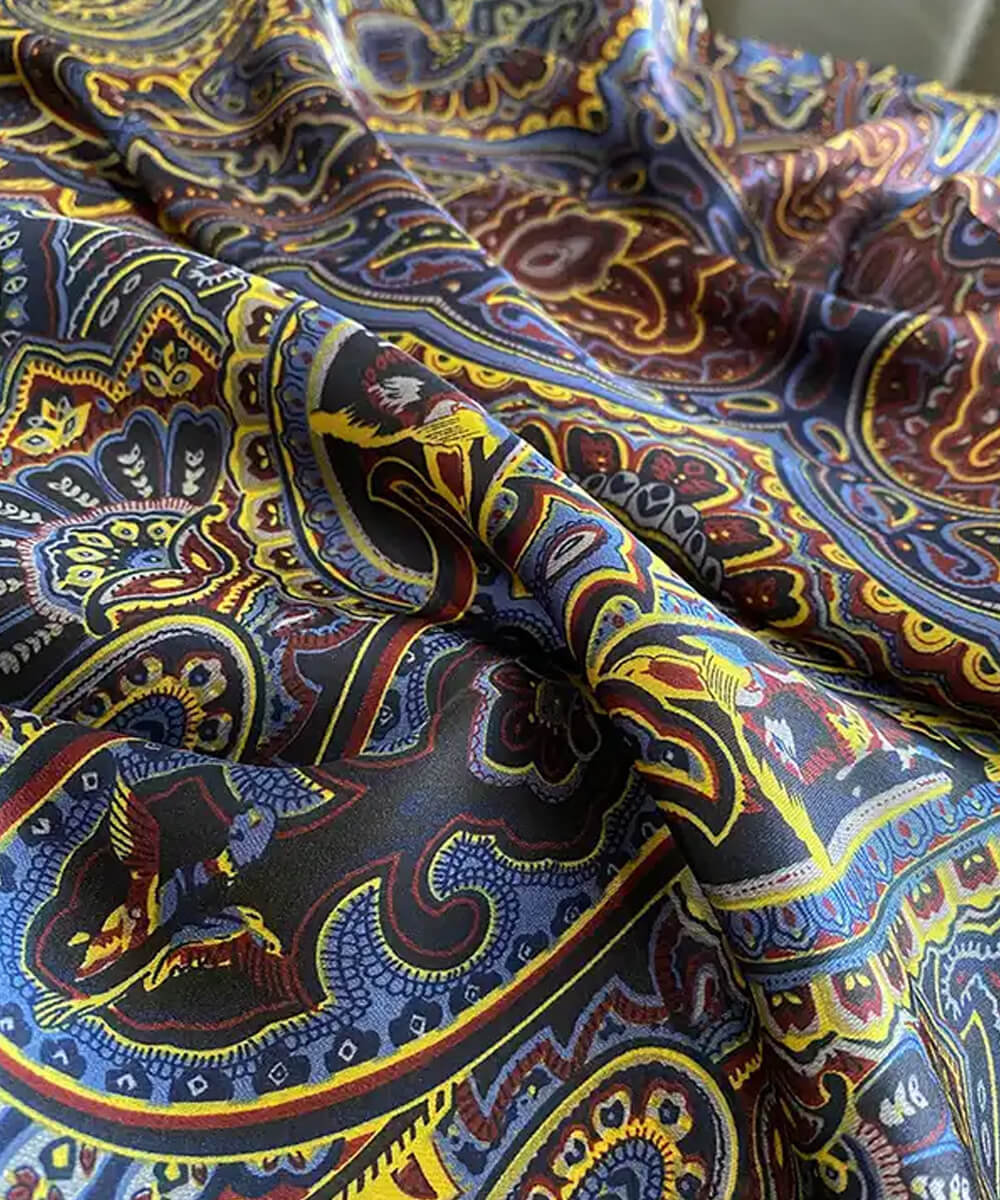 Coffee Classic Printed Silk Scarf – view 2