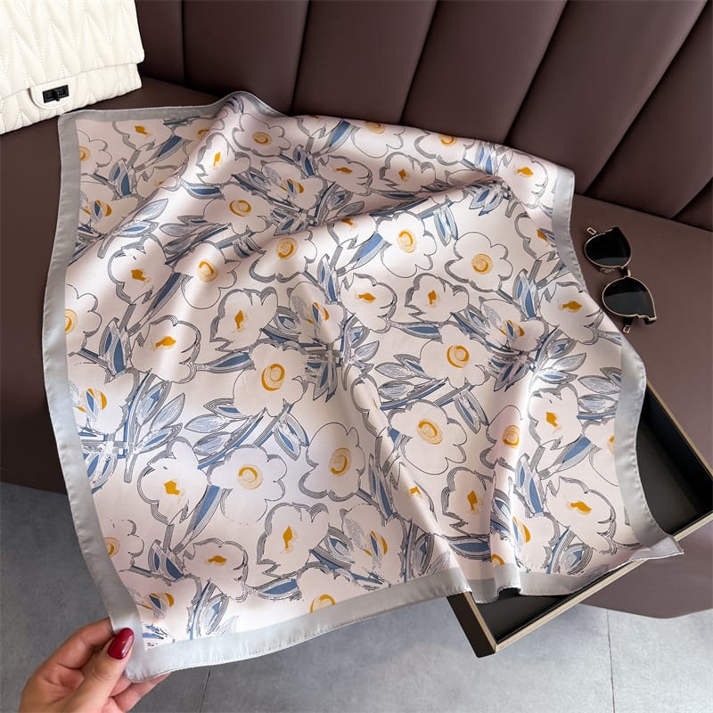 Creme Elite Satin Silk Neck Scarf – view 2