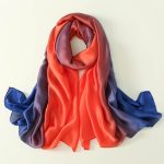 Orange Printed Silk Scarf – HeadScarf.pk