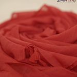 Dark Red Lawn Hijab with Tassels – view 2