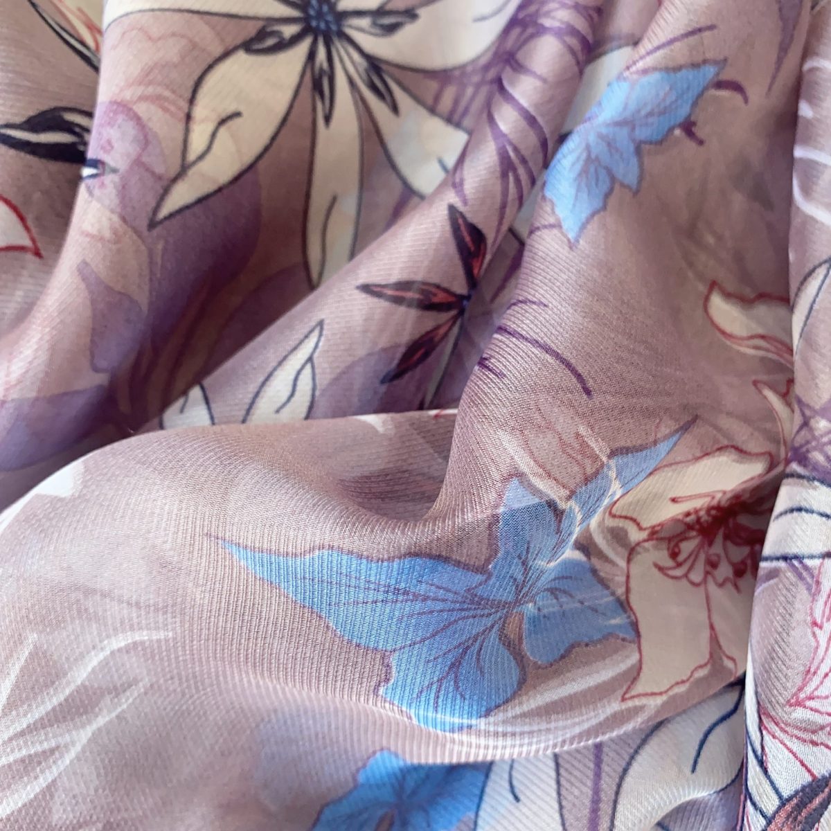 Purple Printed Chiffon Scarf – view 2