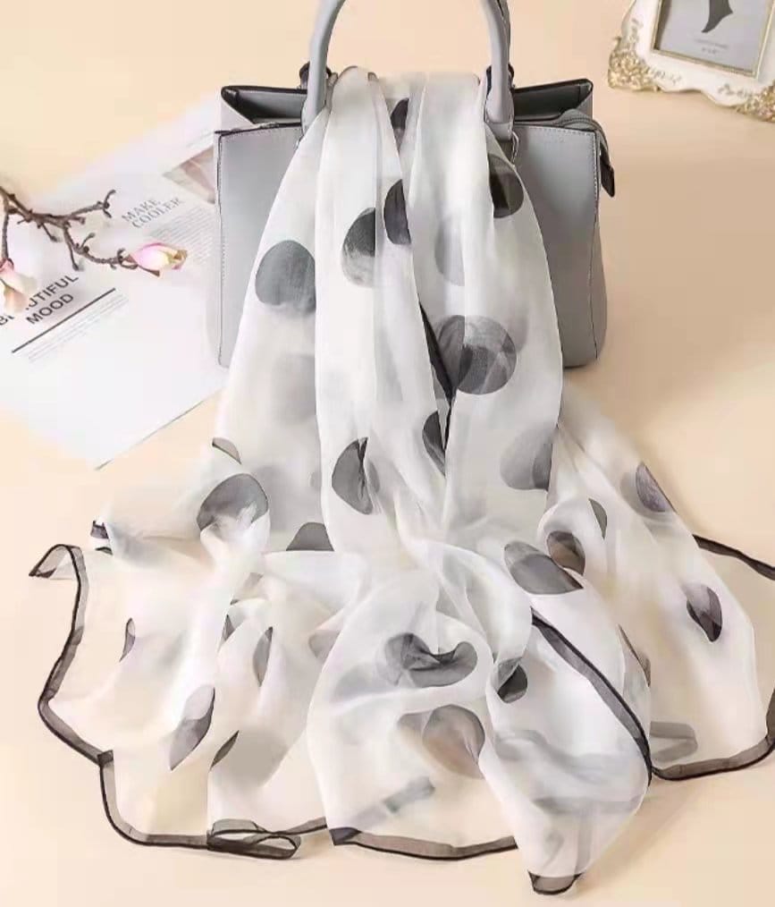 Aqua Printed Chiffon Scarf – view 2