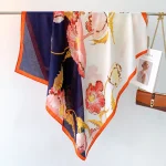 Orange Polyester Square Scarf – view 3