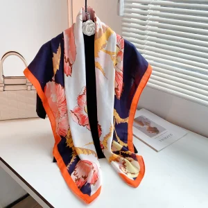 Orange Polyester Square Scarf – HeadScarf.pk