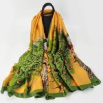 Raw Yellow Printed Silk Scarf – HeadScarf.pk