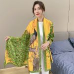 Raw Yellow Printed Silk Scarf – view 3