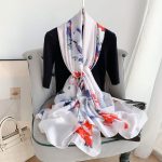 White Mystique Printed Silk Scarf – HeadScarf.pk
