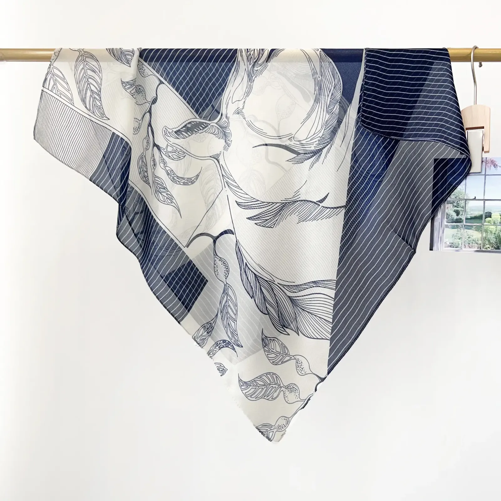 Blue Mystique Satin Silk Neck Scarf – view 2